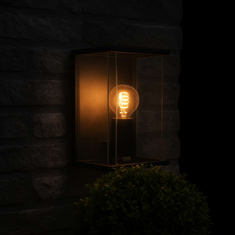Chic Flush Wall Light Matt Black Outdoor IP44