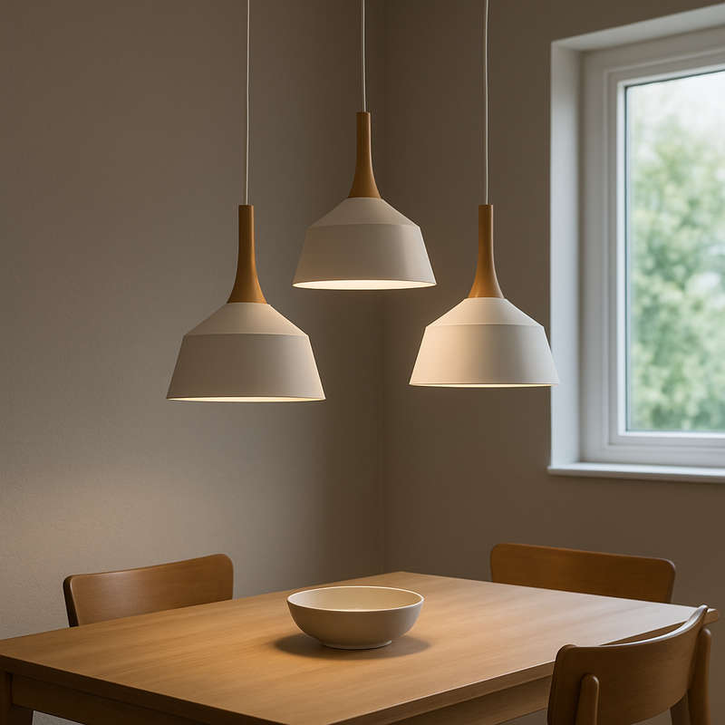 White and Wood Pendant Light