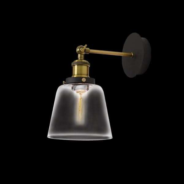 Antique Brass Indoor Wall Light - Clear Glass
