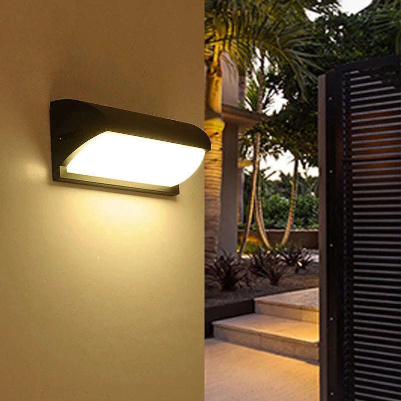 Curved Black Matt LED Outdoor Wall - Coastal