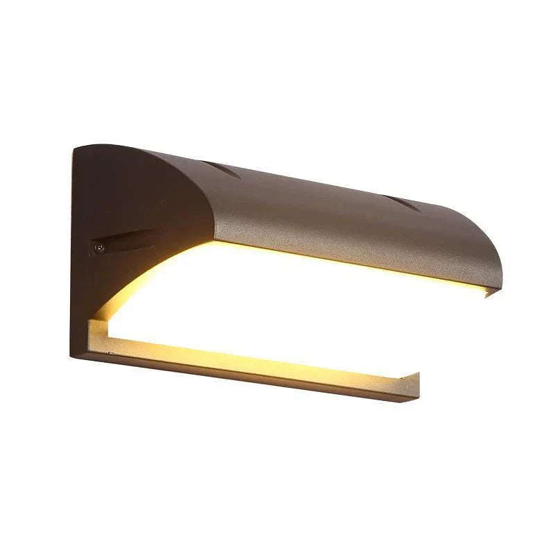 Curved Black Matt LED Outdoor Wall - Coastal