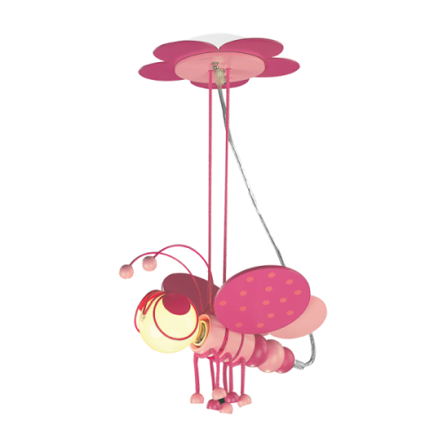 Pink Wooden Butterfly Pendant Light