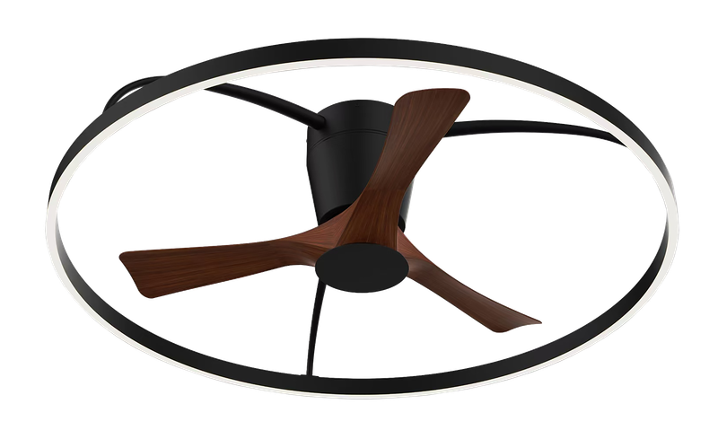 Modern Black & Wood 100cm LED Ceiling Fan