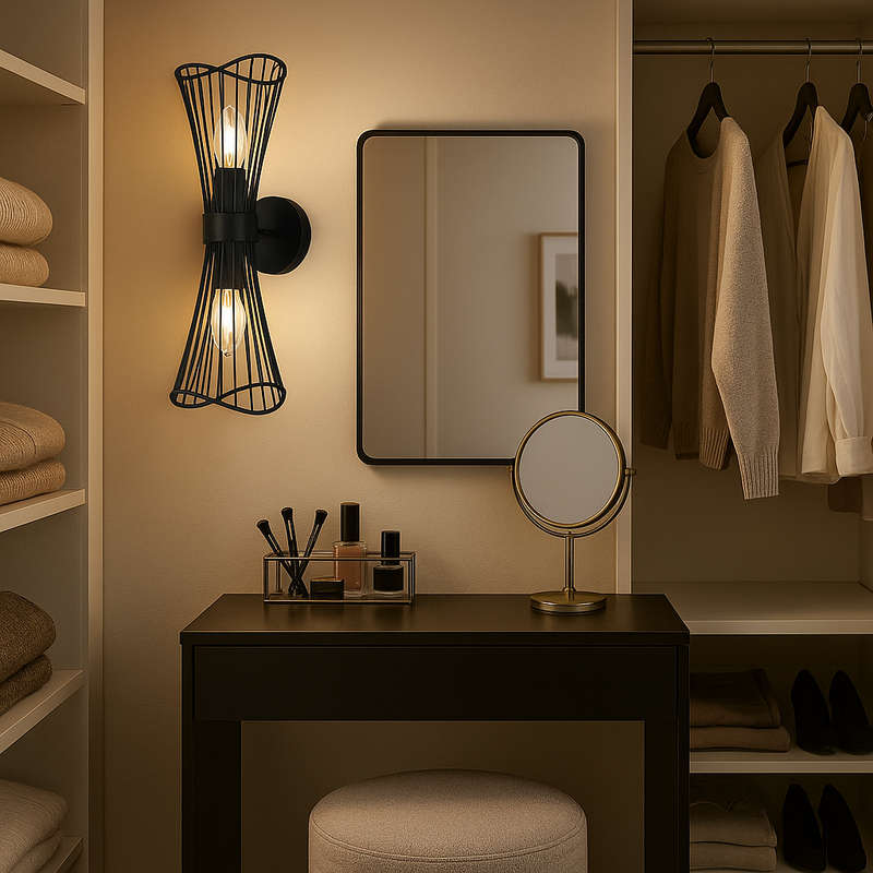 Sensu Black Indoor Wall Light - Double