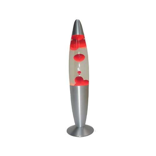 Red & Clear Lava Lamp - Silver Base