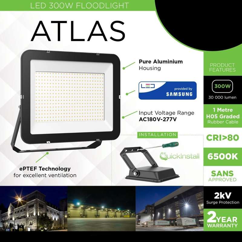 Atlas 300W Surge Protected LED Floodlight