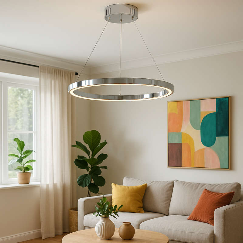 Chrome Hoop LED Pendant