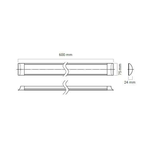 Slimline LED Linear Batten - 600mm, 18 Watt