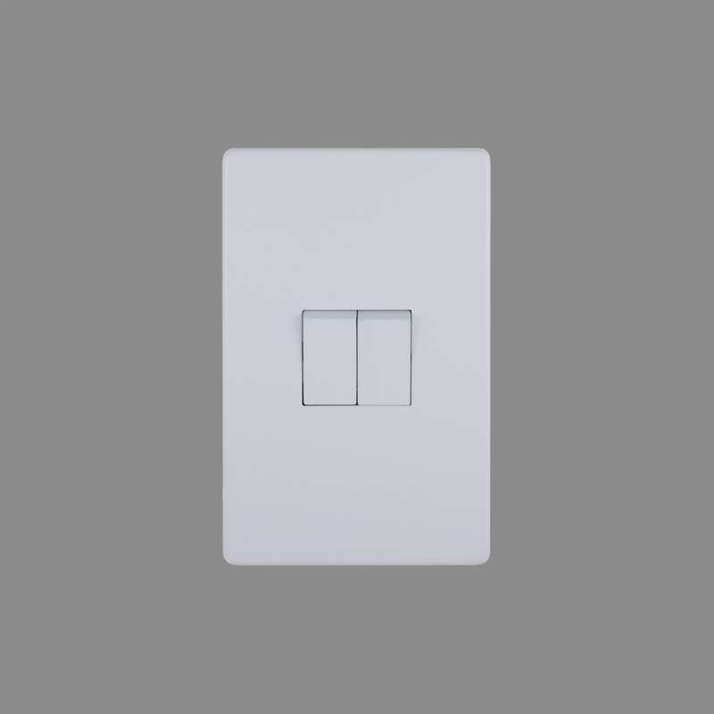 White 2 Lever, 2 Way Switch