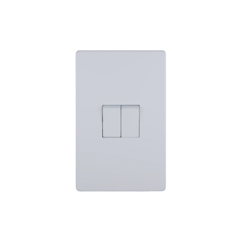 White 2 Lever, 2 Way Switch