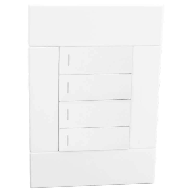 Veti 2 - White Four Lever Wall Switch