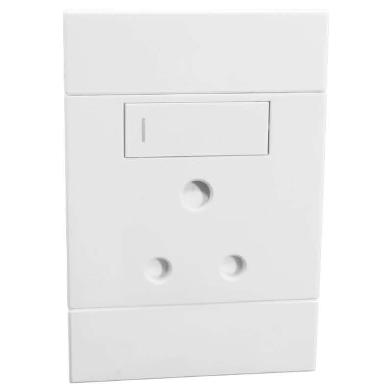 Veti 2 - White Vertical 1 x 16A Socket - Switched