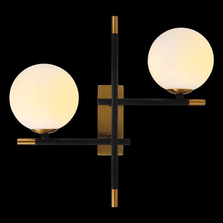 Urban Gold and Black LED Wall Light with Opal Glass