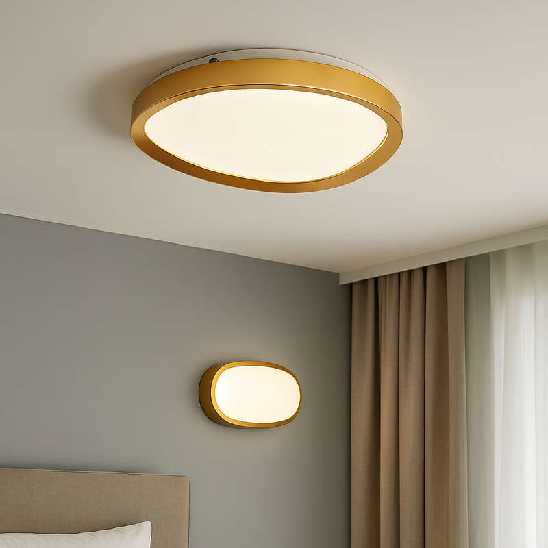 Gold Framed LED Ceiling Fitting Dimmable Indoor Light