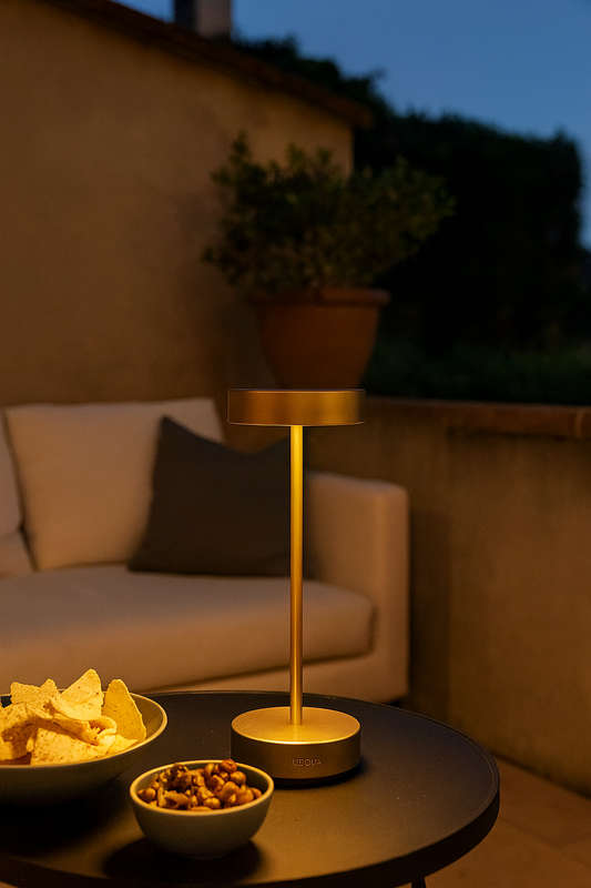 Standy Mini Matt Gold LED Table Lamp - Rechargeable & Dimmable