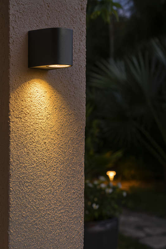 Matt Black LED Outdoor Wall Light IP65