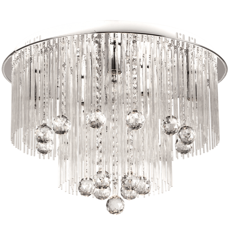 Polished Chrome LED Ceiling Fitting with Crystals