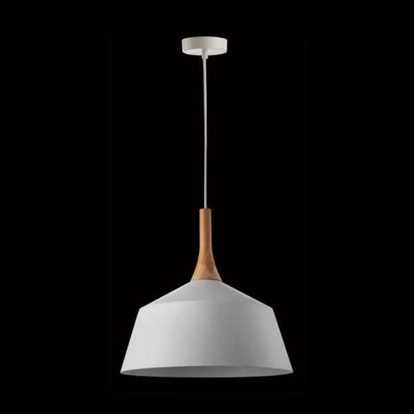 White and Wood Pendant Light