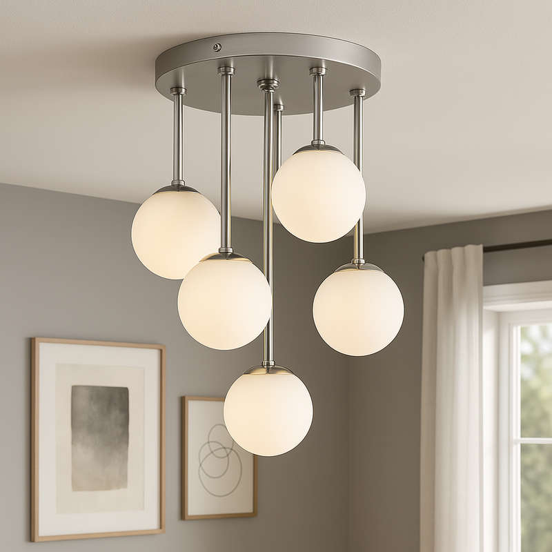 5 Light Chrome Cluster Ceiling Light