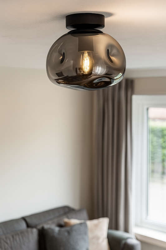 Molten Glass Smoke Black Ceiling Light