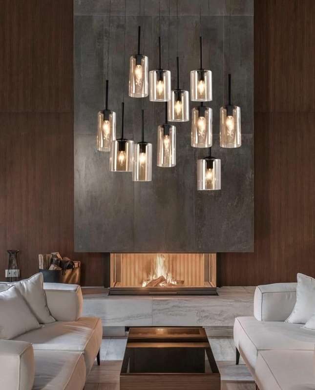 Akroyd 11 Light Amber Glass Pendant