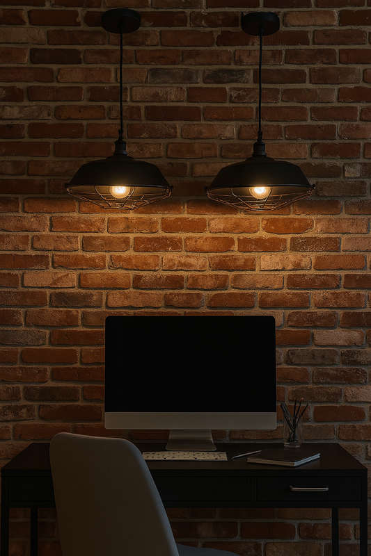 Grid Pendant 485mm Black E27