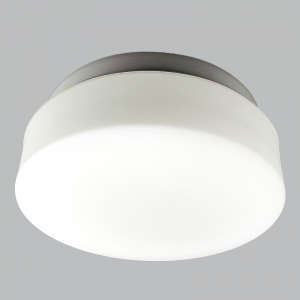 White Glass Bathroom Light - Metal Base