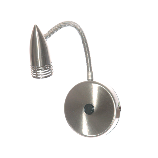 Satin Chrome Wall Light Flexible Arm Switch