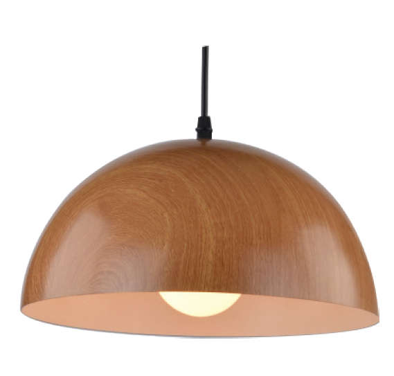Dome Wood Grain Pendant Light