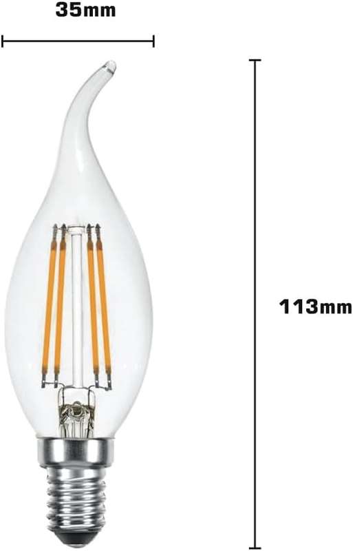 4W E14 LED Filament Flame Bulb