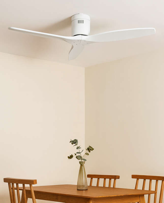 Ceiling Fan - 3 Blade White / Solid Wood Blades
