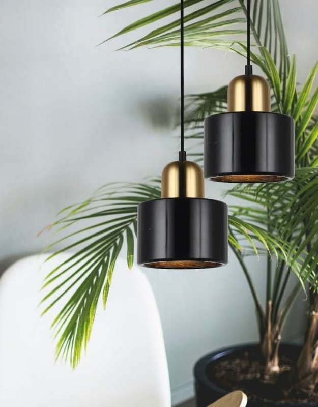 Cannon Black & Gold Marble Pendant Light