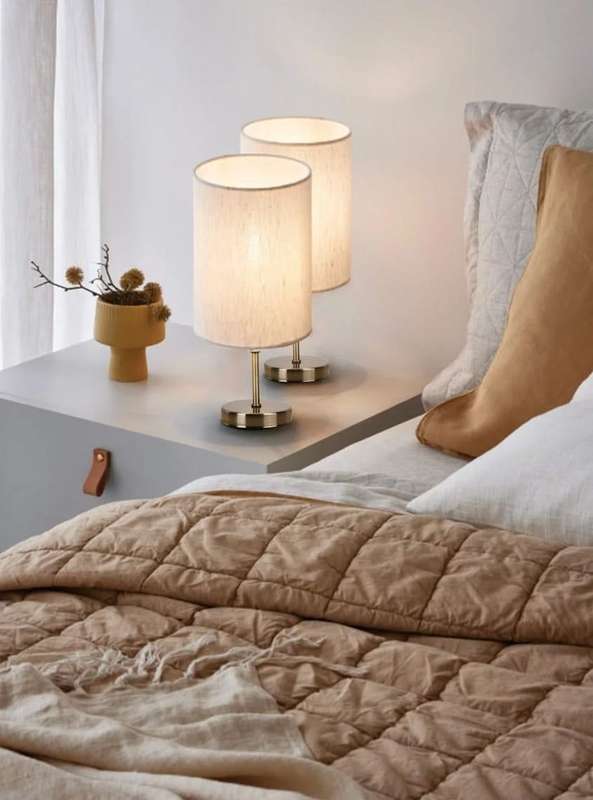 Antique Brass Table Lamps - Twin Pack