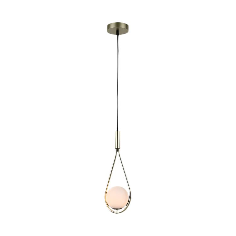 Satin Gold LED Pendant Light - Tear Drop Design
