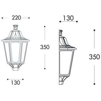 Daria Black Outdoor Wall Light - IP55