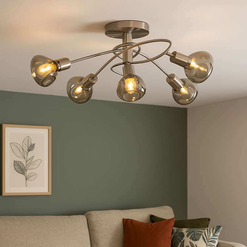 Manilla Smoke 5 Light Ceiling Fitting