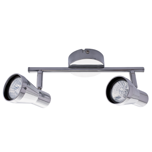 Polished Chrome Spotlight LED Compatible GU10 2-Light Fixture