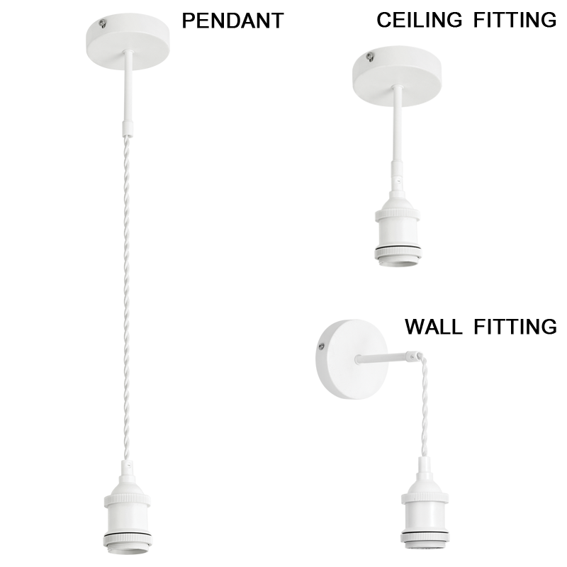 Matt White 3-in-1 LED Fitting - Wall / Ceiling / Pendant