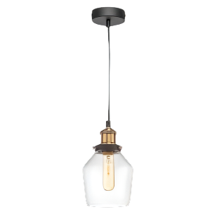Charlotte Antique Brass and Glass Pendant Light