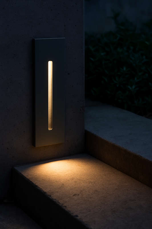 Vertical Grey LED Step Light - Recessed IP65