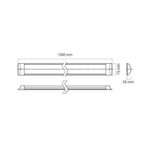 Slimline LED Linear Batten - 1500mm, 60 Watt
