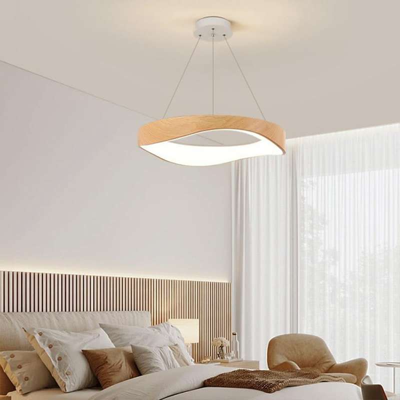 Ellipse LED Wood Grain Pendant Light