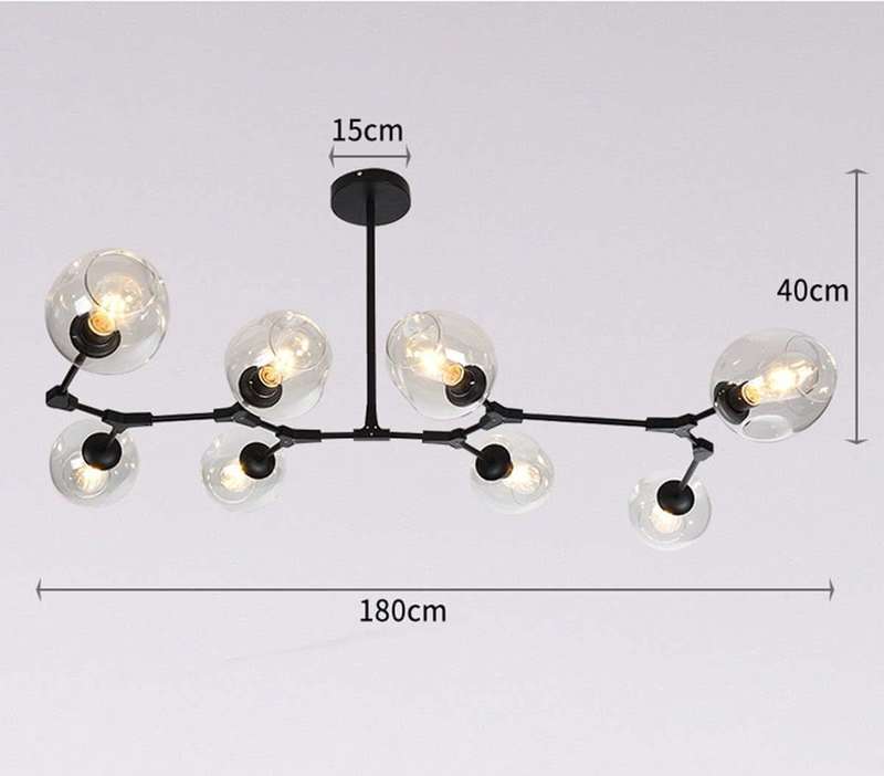 Elegant Black 8 Light Pendant