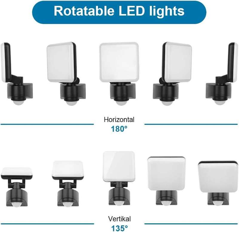LED Flood Light - 10W / 20W Adjustable Head LED Floodlight (Motion Sensor)