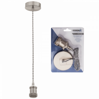 Emily Matt Nickel Pendant Light Single Bulb 1200mm Cord