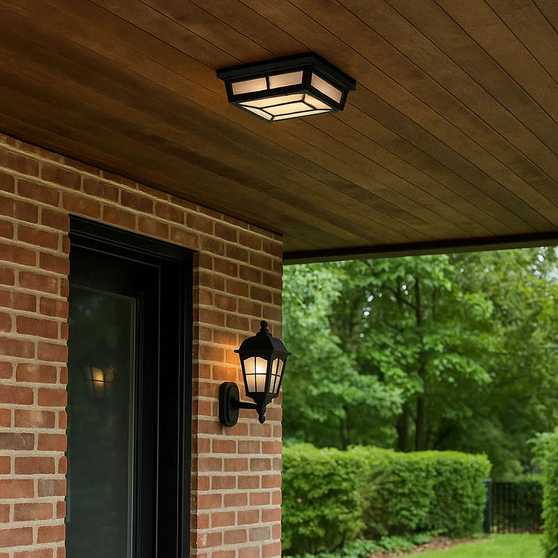 Black Outdoor Wall Light IP44 Die-Cast Aluminium