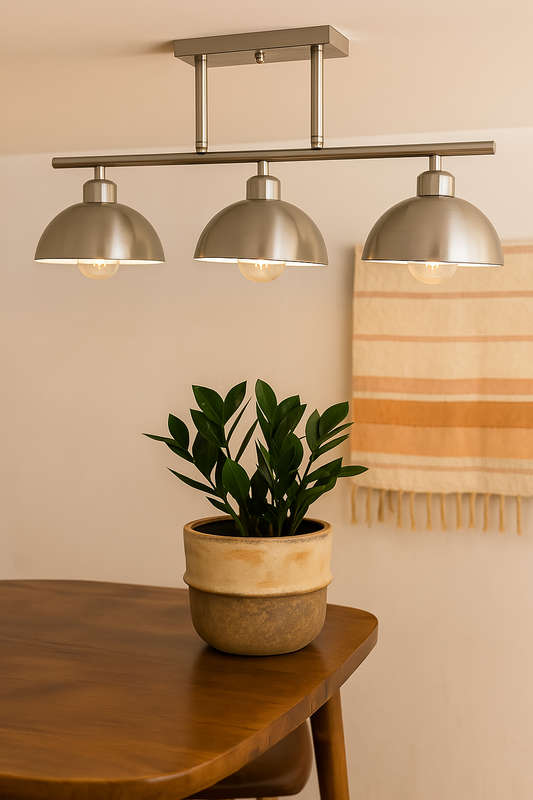 Nyala 3 Light Satin Chrome Pendant Light