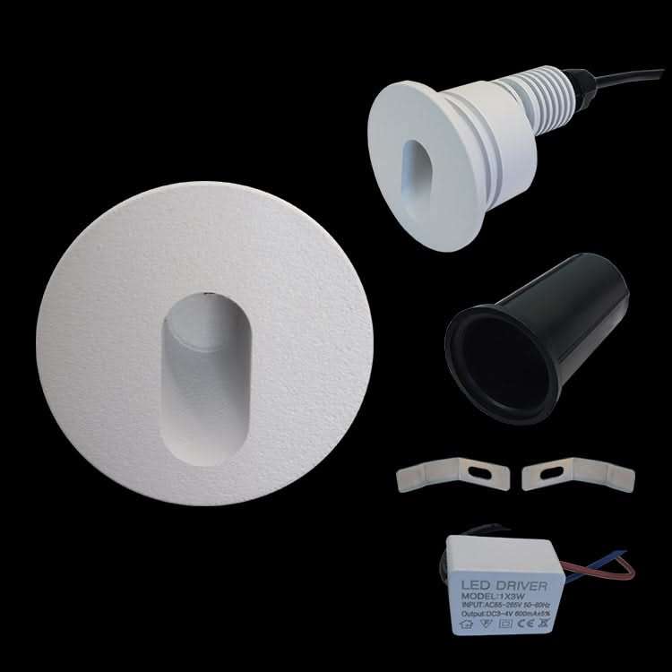 White LED Round Recessed Step Light - IP54 Warm White