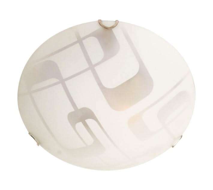 Frosted Glass Ceiling Light Chrome Clips