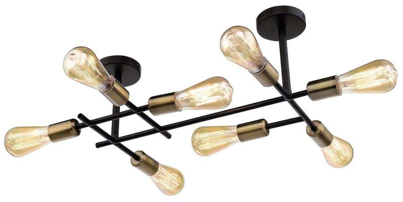 Black and Satin Brass Ceiling Fitting 8L